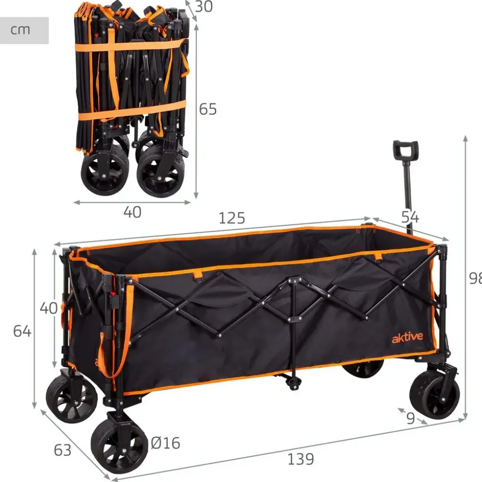 Aktive Carro de playa plegable XXL