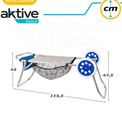 Aktive Carro para mover sillas de playa 52x37x105 cm