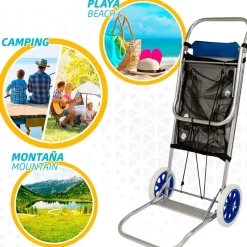 Aktive Carro para mover sillas de playa 52x37x105 cm