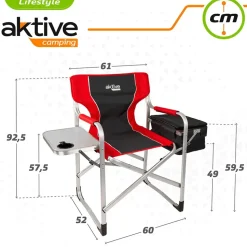 Aktive Con bandeja y bolsa isotérmica Director silla plegable Aluminio