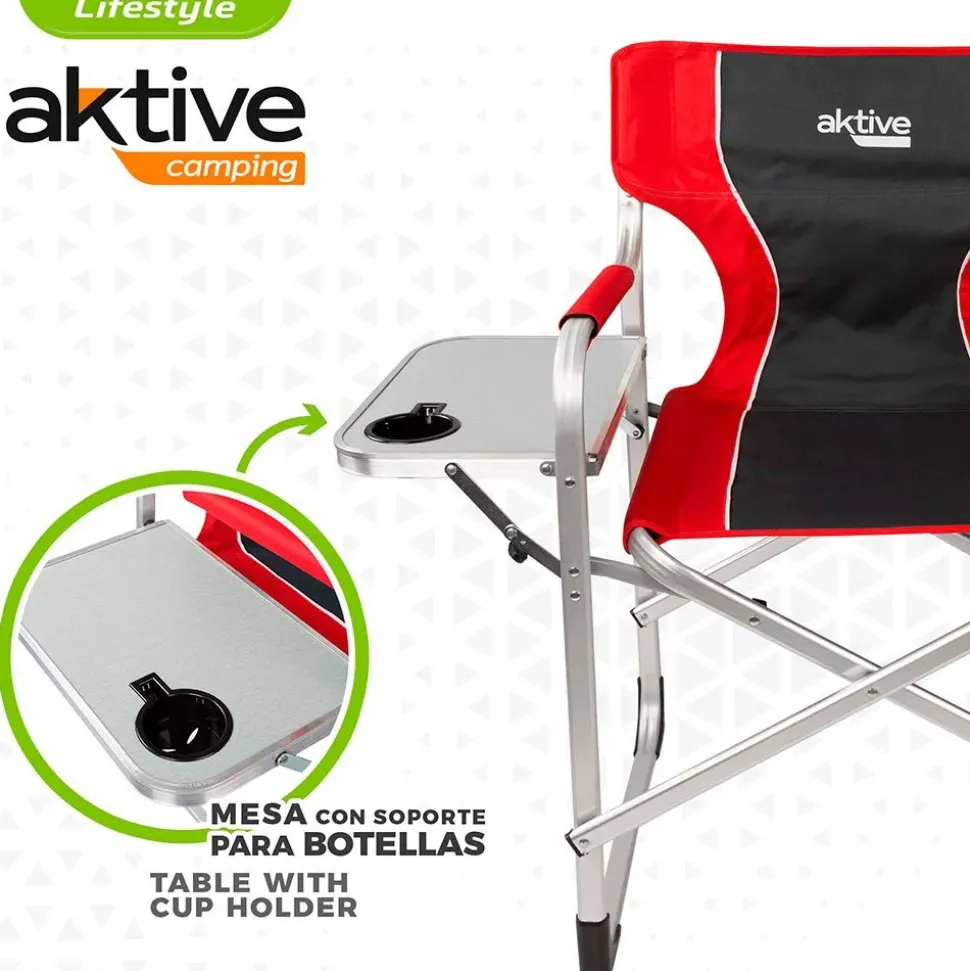 Aktive Con bandeja y bolsa isotérmica Director silla plegable Aluminio
