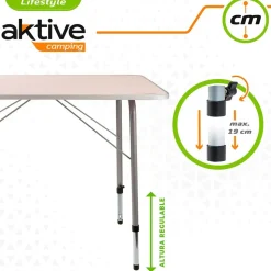 Aktive Mesa plegable regulable en altura 80x60x 50-69 cm