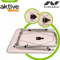 Aktive Mesa plegable regulable en altura 80x60x 50-69 cm