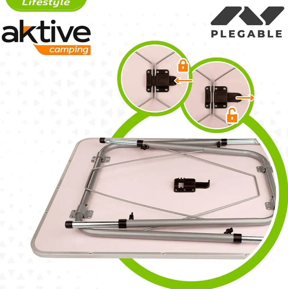 Aktive Mesa plegable regulable en altura 80x60x 50-69 cm