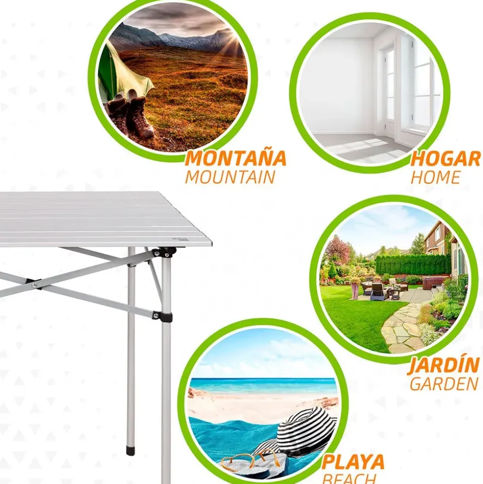 Aktive Mesa plegable 70x70x70 cm