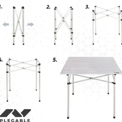 Aktive Mesa plegable 70x70x70 cm