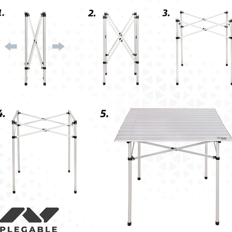 Aktive Mesa plegable 70x70x70 cm