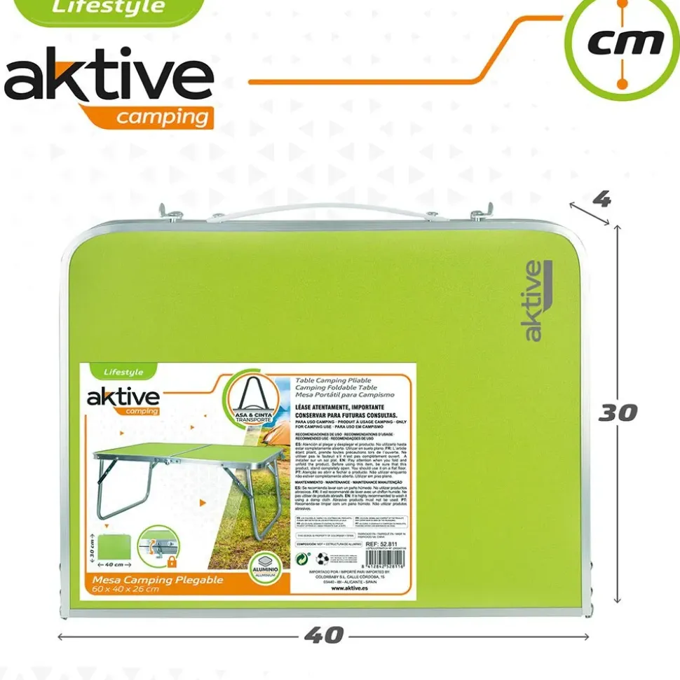 Aktive Mesa plegable 60x40x26 cm
