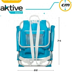 Aktive Mochila Silla Plegable 5 Posiciones Aluminio 66x58x80 cm