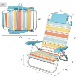 Aktive Silla de playa 62419 7 posiciones 55x50x80 cm