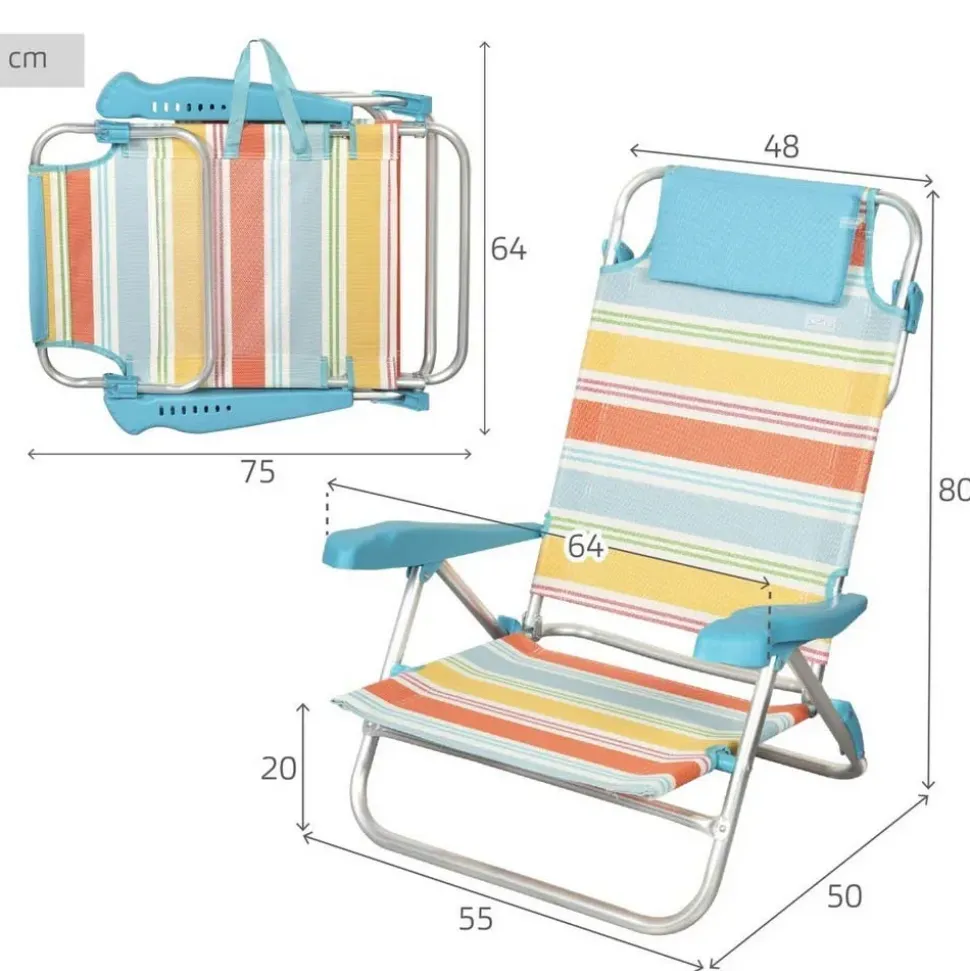 Aktive Silla de playa 62419 7 posiciones 55x50x80 cm