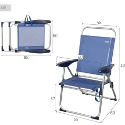 Aktive Silla de playa 62415 4 positions 55x60x100 cm