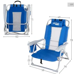 Aktive Silla de playa 5 Positions Loup With Cushions And Pockets