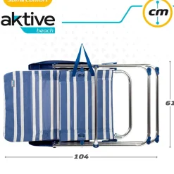 Aktive Silla plegable con respaldo alto 5 posiciones 61x69x108 cm