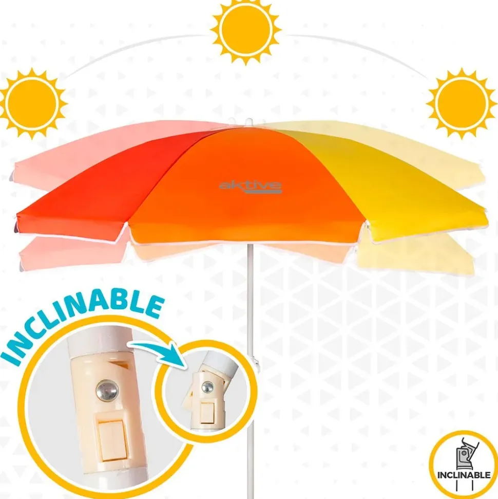 Aktive Sombrilla de Playa Antiviento Protección UV50 180 cm