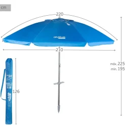 Aktive Sombrilla de playa 210 cm Antivition Beach With Inclinable Mast