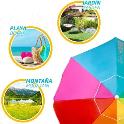 Aktive Sombrilla de Playa con Ventilación Superior Protección UV50 200 cm