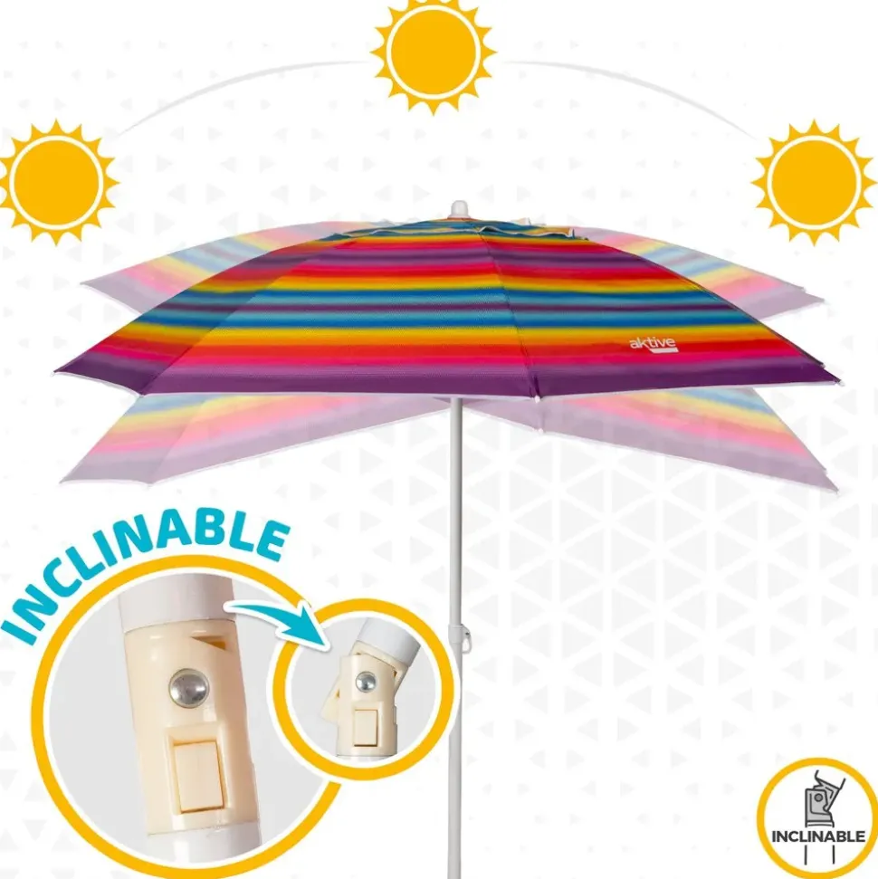Aktive Sombrilla de Playa con Ventilación y Protección UV50 200 cm