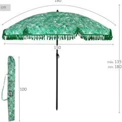 Aktive Sombrilla de playa 62434 Ferns UV30 Protection 180 cm reacondicionado