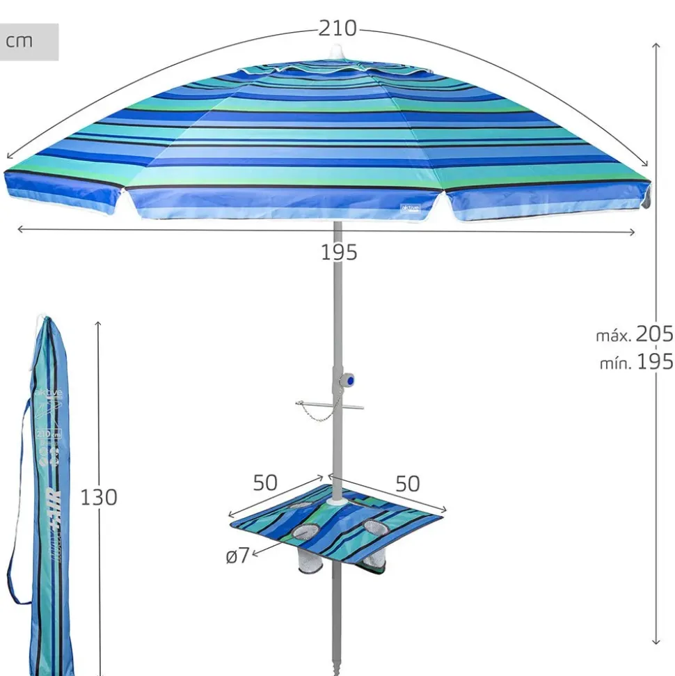 Aktive Sombrilla de playa inclinable mast