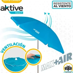 Aktive Sombrilla de Playa Protección UV50 220 cm