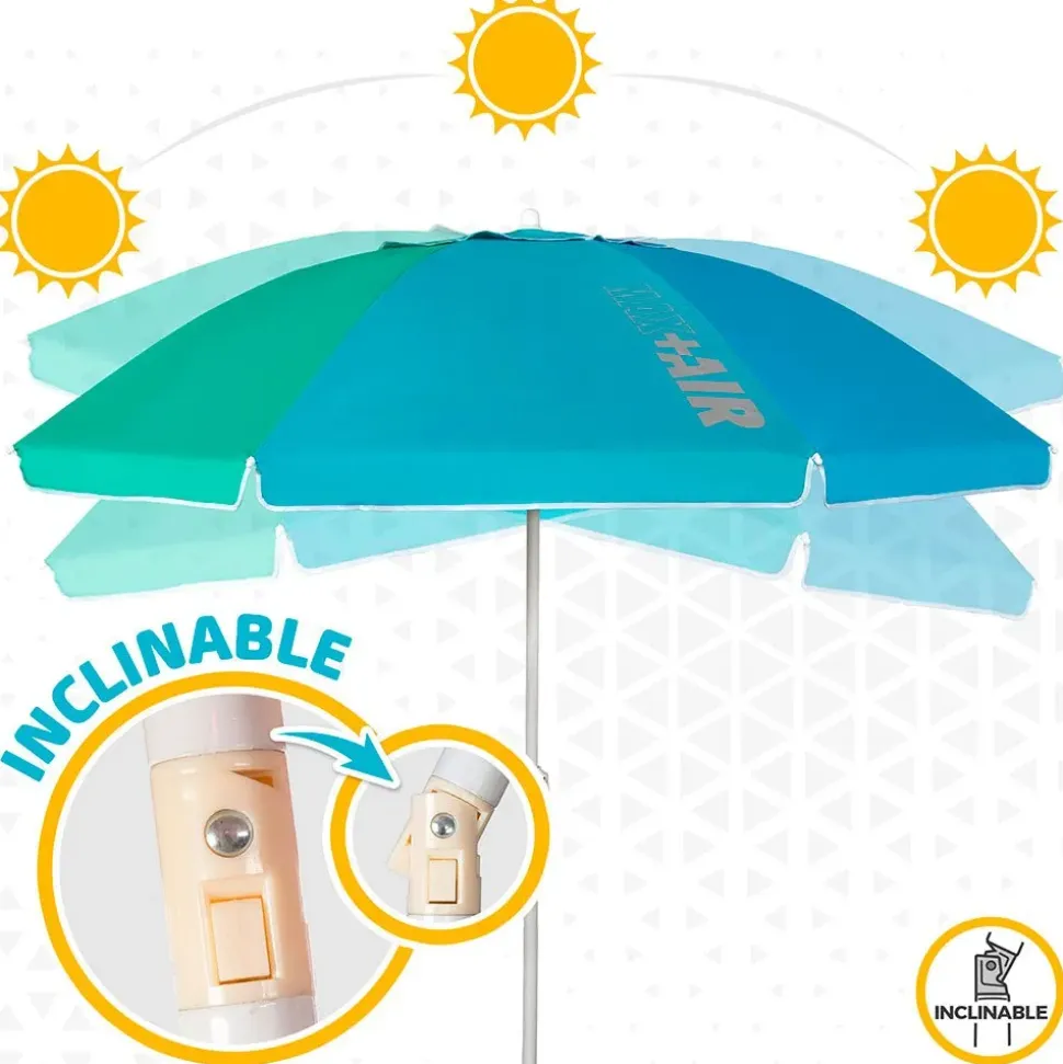Aktive Sombrilla de playa resistente al viento con protección UV50 220 cm