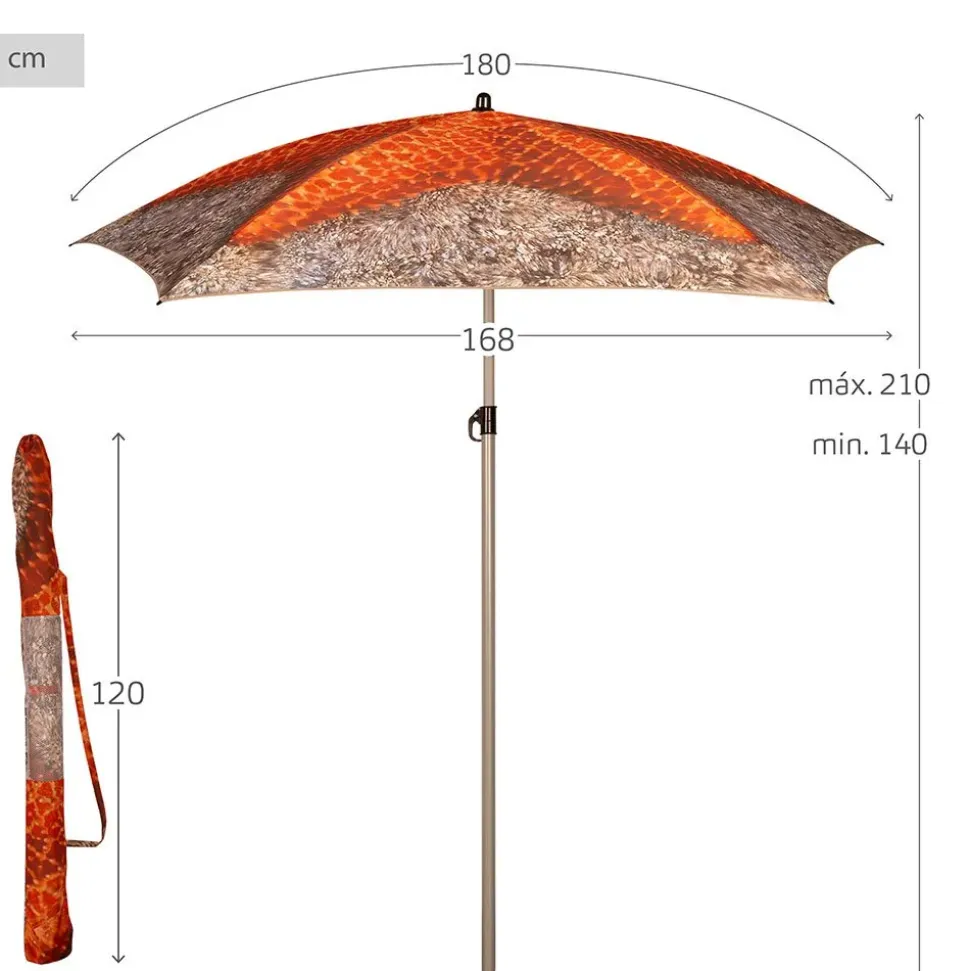 Aktive Sombrilla de playa Starfish Ø180cm UV40 inclinable mast
