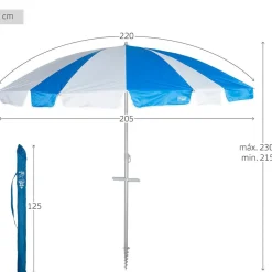 Aktive Sombrilla de playa Twister Ø220cm UV50 inclinable mast