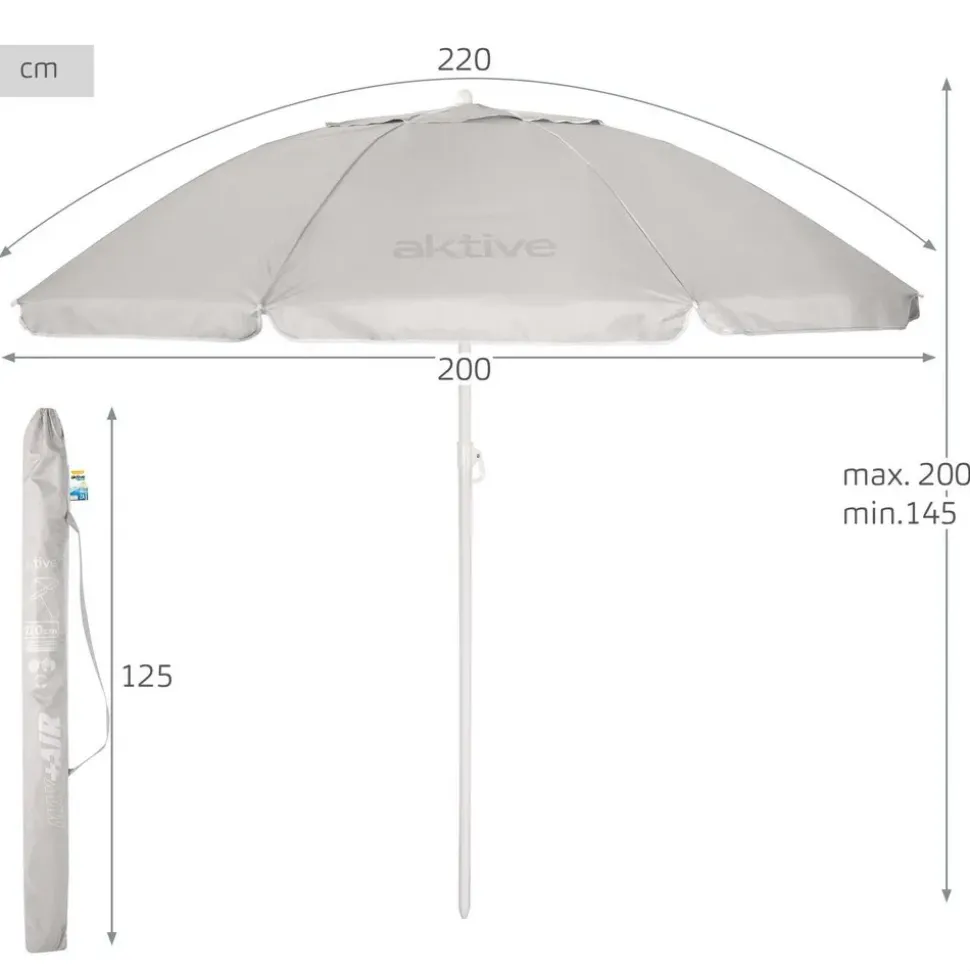 Aktive Sombrilla de playa 62489 UV50 220 cm