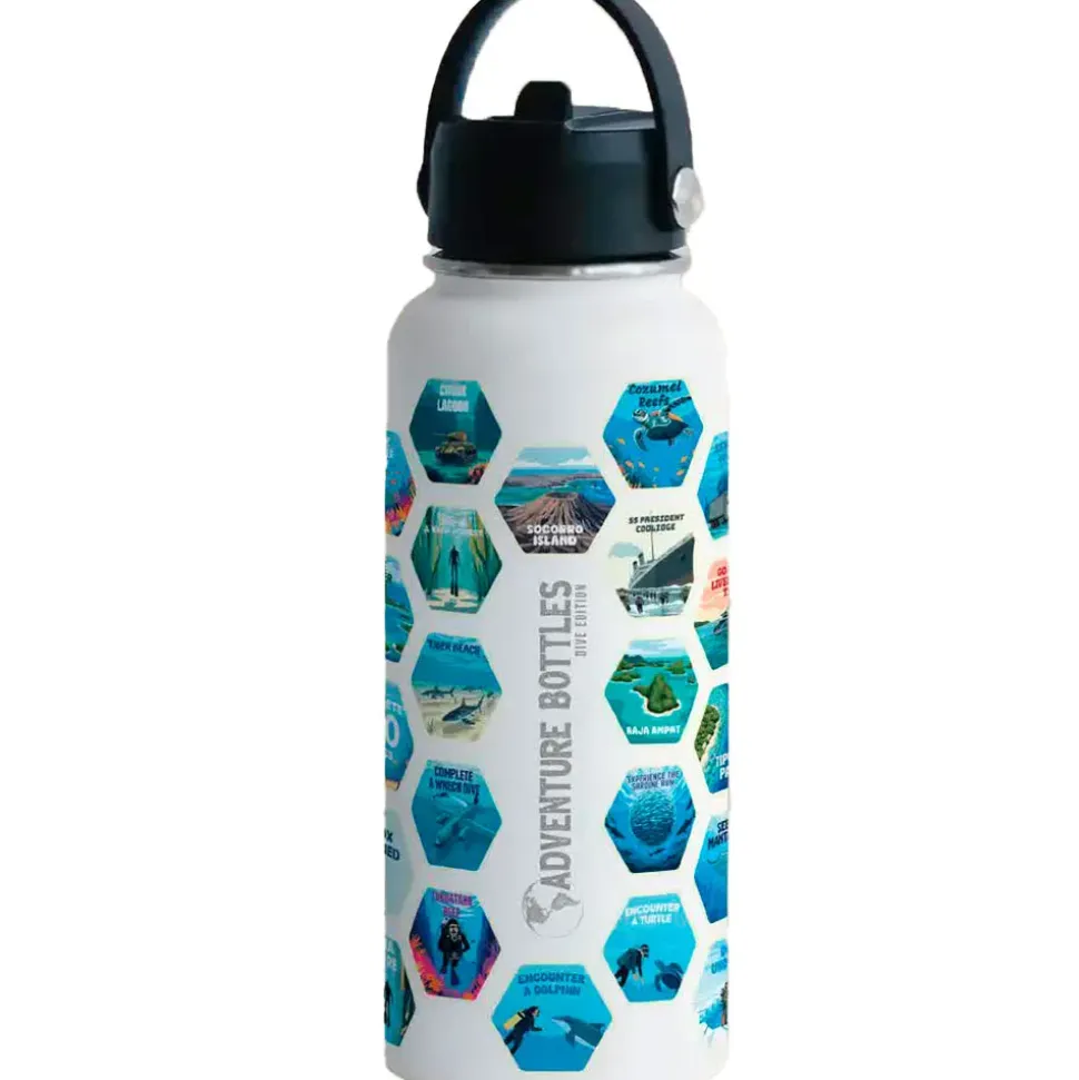Awesome Maps Botella térmica Adventure dive+stickers
