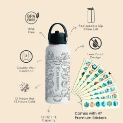 Awesome Maps Botella térmica Adventure surf+stickers