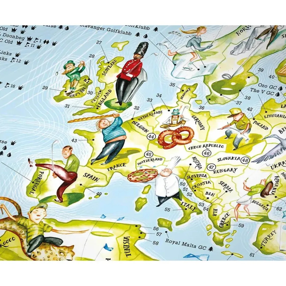 Awesome Maps Mapa de Golf Mejores Campos del Mundo