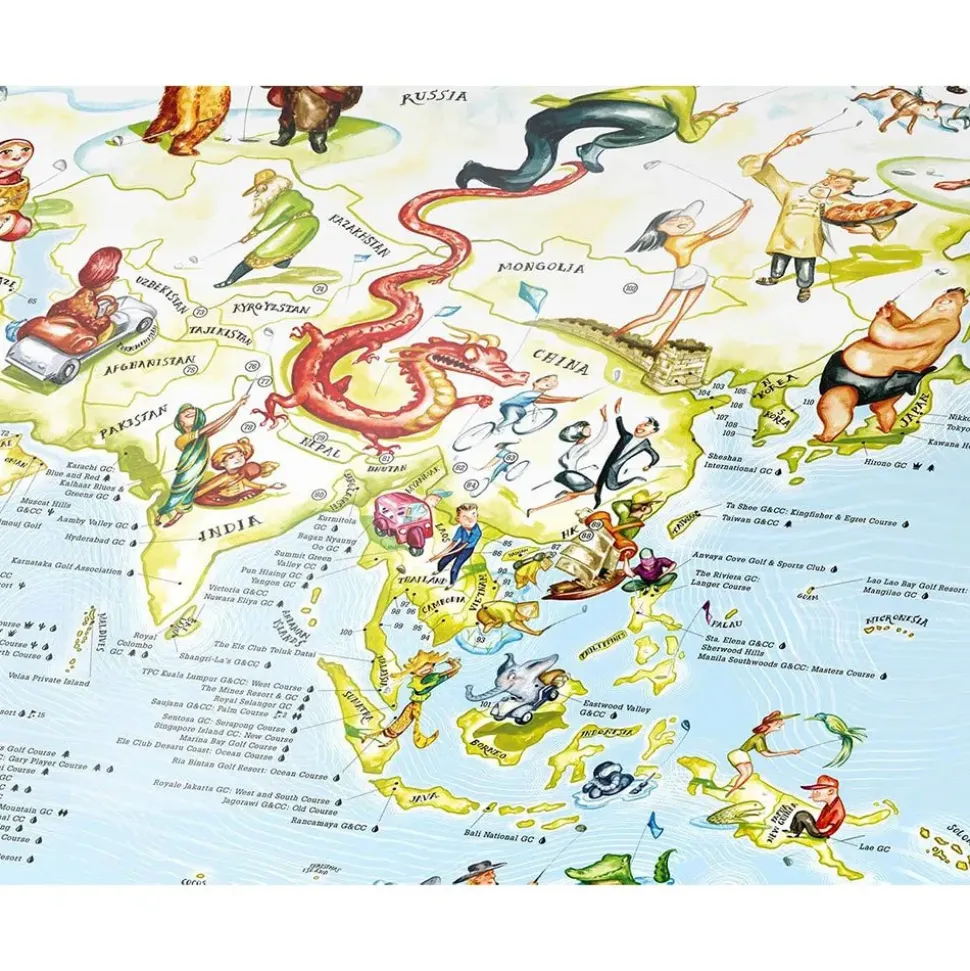 Awesome Maps Mapa de Golf Mejores Campos del Mundo