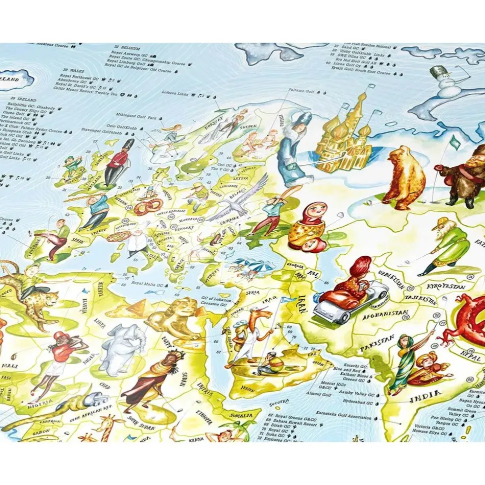 Awesome Maps Mapa de Golf Mejores Campos del Mundo