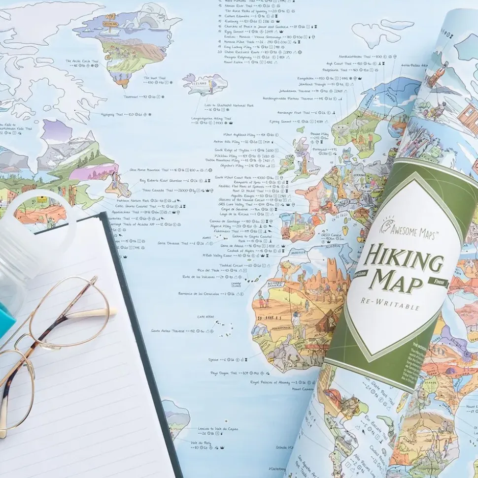 Awesome Maps Mapa de Senderismo Mejores Rutas del Mundo
