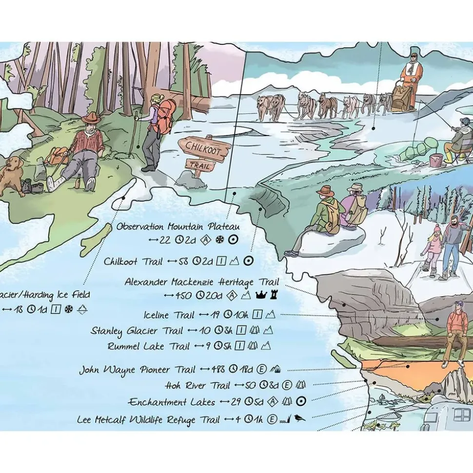 Awesome Maps Mapa de Senderismo Mejores Rutas del Mundo