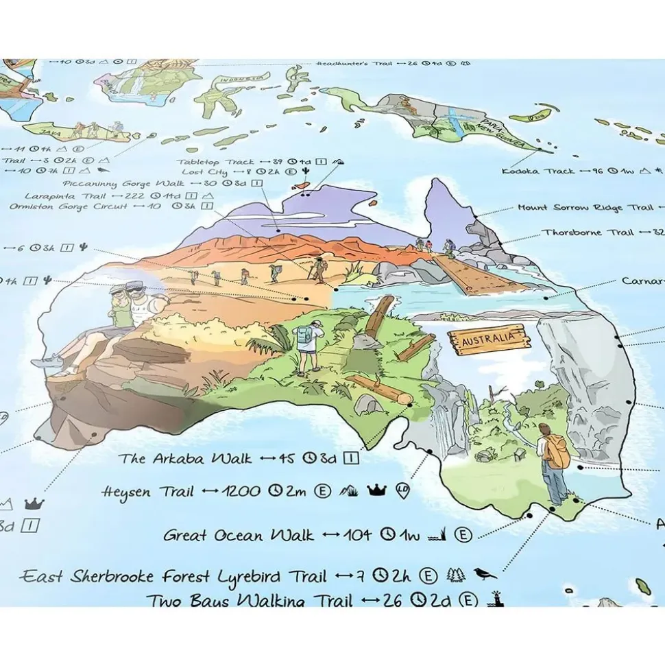 Awesome Maps Mapa de Senderismo Mejores Rutas del Mundo