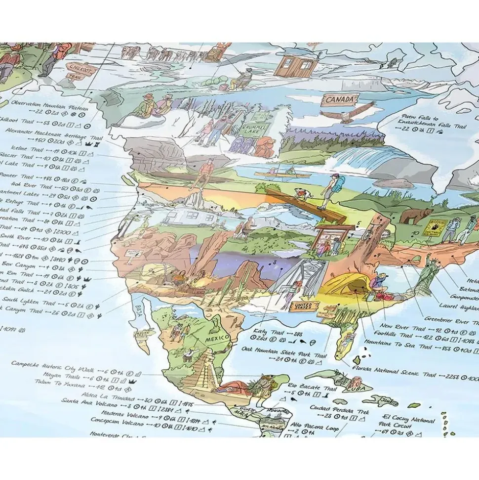 Awesome Maps Mapa de Senderismo Mejores Rutas del Mundo