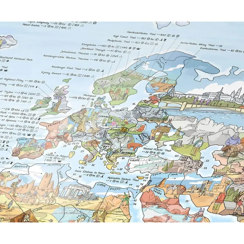 Awesome Maps Mapa de Senderismo Mejores Rutas del Mundo