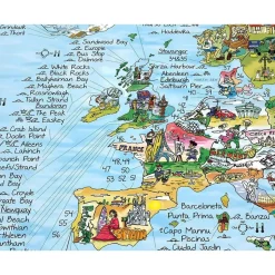 Awesome Maps Mapa Surftrip Best Surf Beaches Of The World Original Colored Edition
