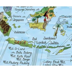 Awesome Maps Mapa Surftrip Best Surf Beaches Of The World Original Colored Edition