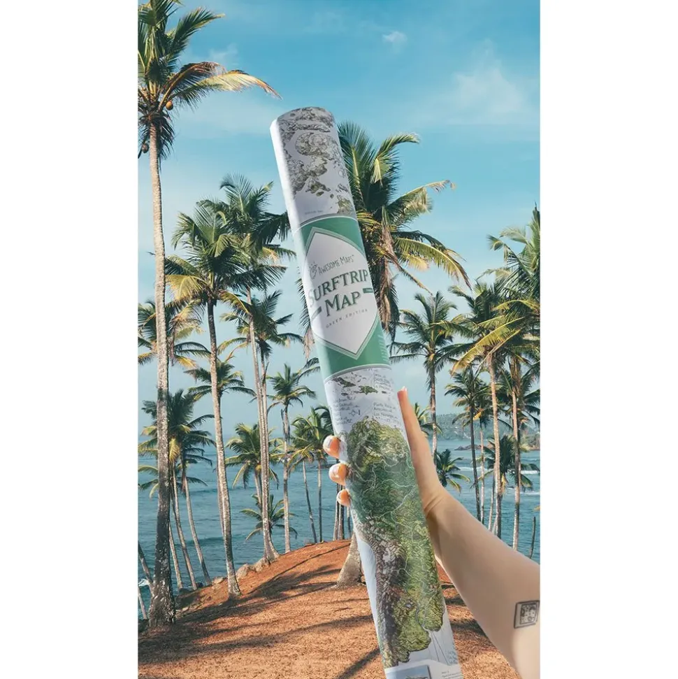 Awesome Maps Mapa Surftrip Green Edition Best Surf Beaches Of The World Green Edition