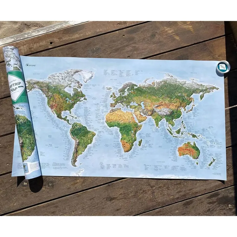 Awesome Maps Mapa Surftrip Green Edition Best Surf Beaches Of The World Green Edition
