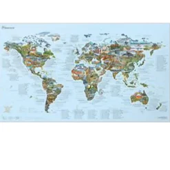 Awesome Maps Mapa Vinilo de Las Mejores Rutas de Bicicleta de Montaña del Mundo