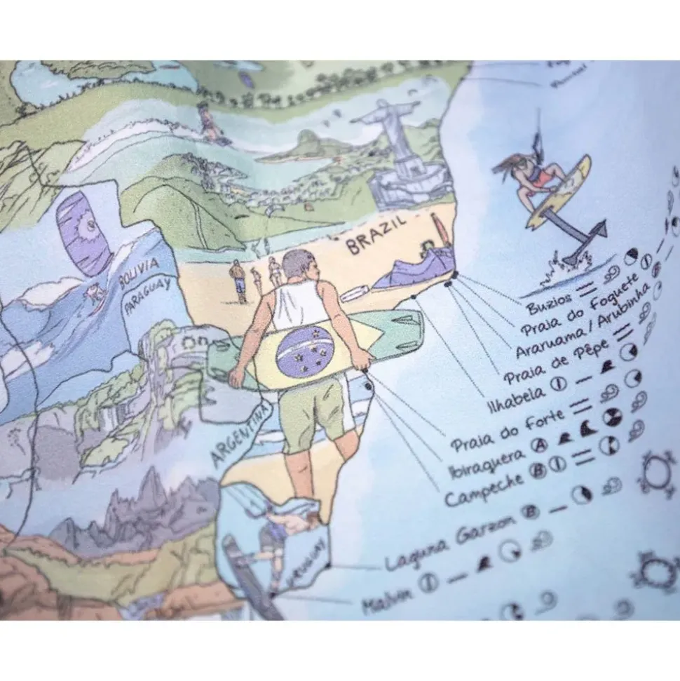 Awesome Maps Toalla Mapa de kitesurf: los mejores lugares del mundo
