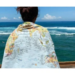 Awesome Maps Toalla Mapa de Surf Mejores Playas de Surf del Mundo Edición Original a Color