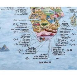 Awesome Maps Toalla Mapa de Surf Mejores Playas de Surf del Mundo Edición Original a Color