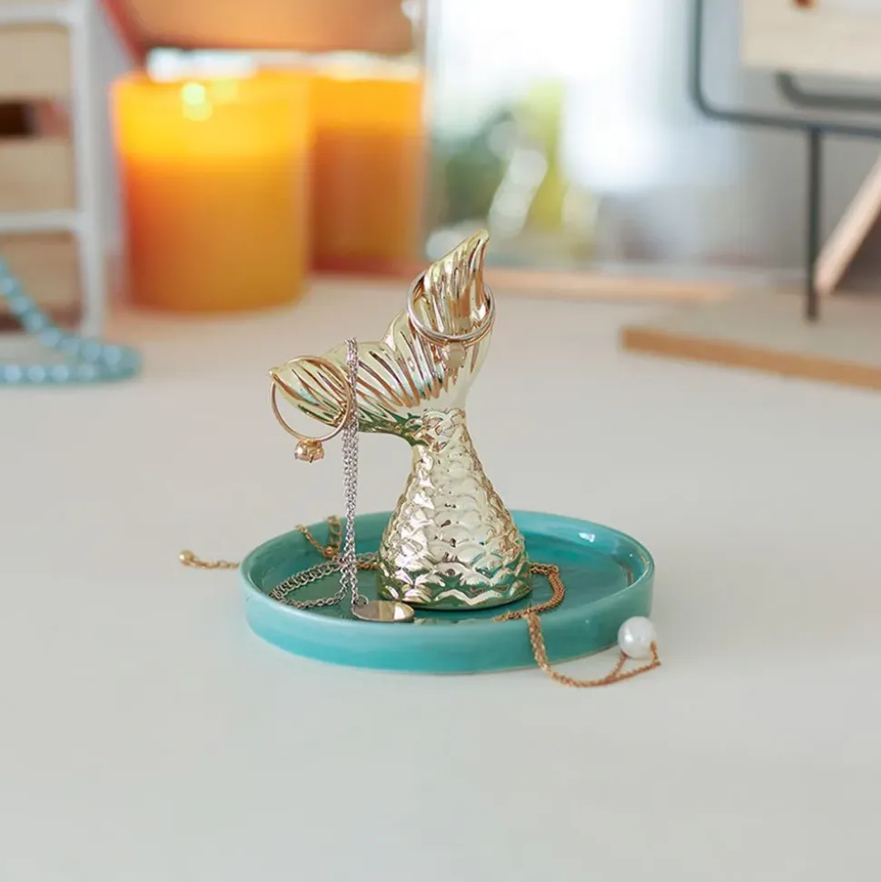Balvi Colgador de Anillos de Porcelana Nayade Oro