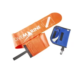 Divemarine Boya de señalización 15 m White Nylon Cord Blue Pouch Safety