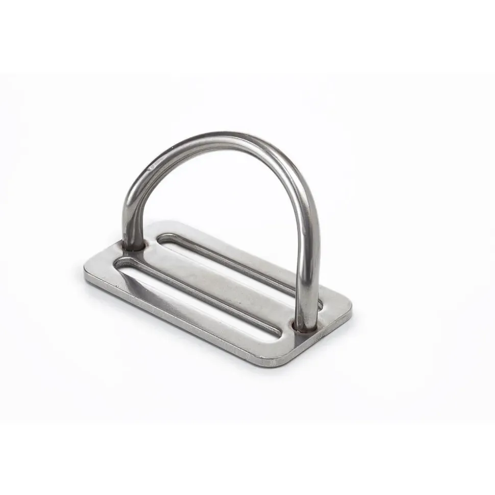 Divemarine Hebilla de cincha con anillo en D soldado a 45° Acero inoxidable 50 mm